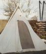 We make our tents in our saddle shop. We use 10-ounce marine canvas that is sun-forged and fire retardant treated. TIPS standard tent has a floor and a strong brass zippered door. Order your camp tent today.