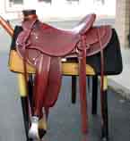 TIPS Chestnut Basket weave tooled Wade saddle is made on a 16