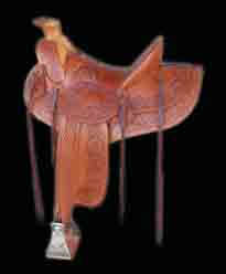 Saddle 897 was ordered on a copy of an old VISALIA tree and designed after a saddle in the Old GS GARCIA catalogue. Seat length is a 141/2